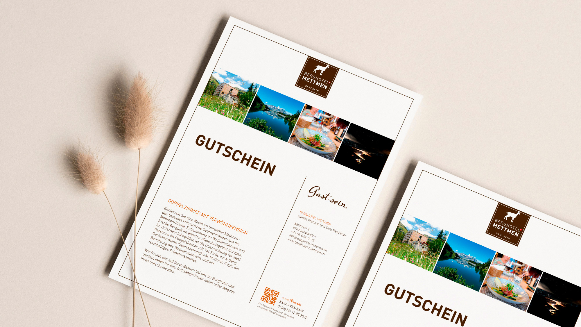 e-guma Gutscheinsystem Gutscheinlayout print@home Berghotel Mettmen