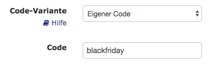 Black Friday Promocode in e-guma einrichten